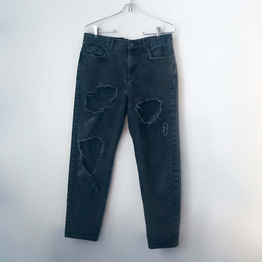 Ripped Black Boyfriend Jeans